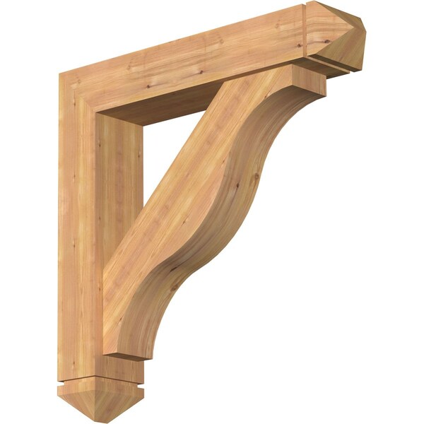 Ekena Millwork Funston Arts and Crafts Smooth Bracket w/ Offset Brace, Western Red Cedar, 7 1/2"W x 38"D x 38"H BKT0806X38X38FST03SWR - main